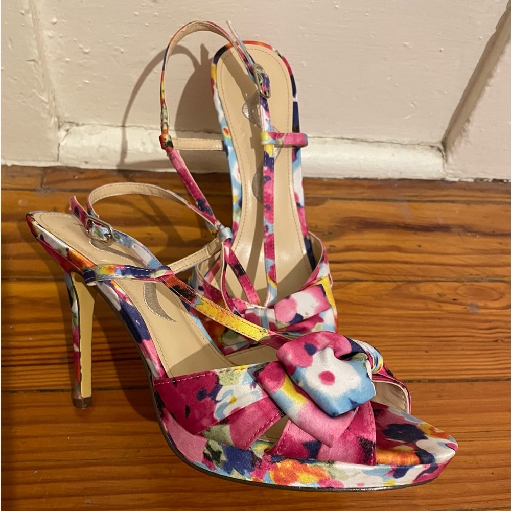 Nina Floral Print Heels